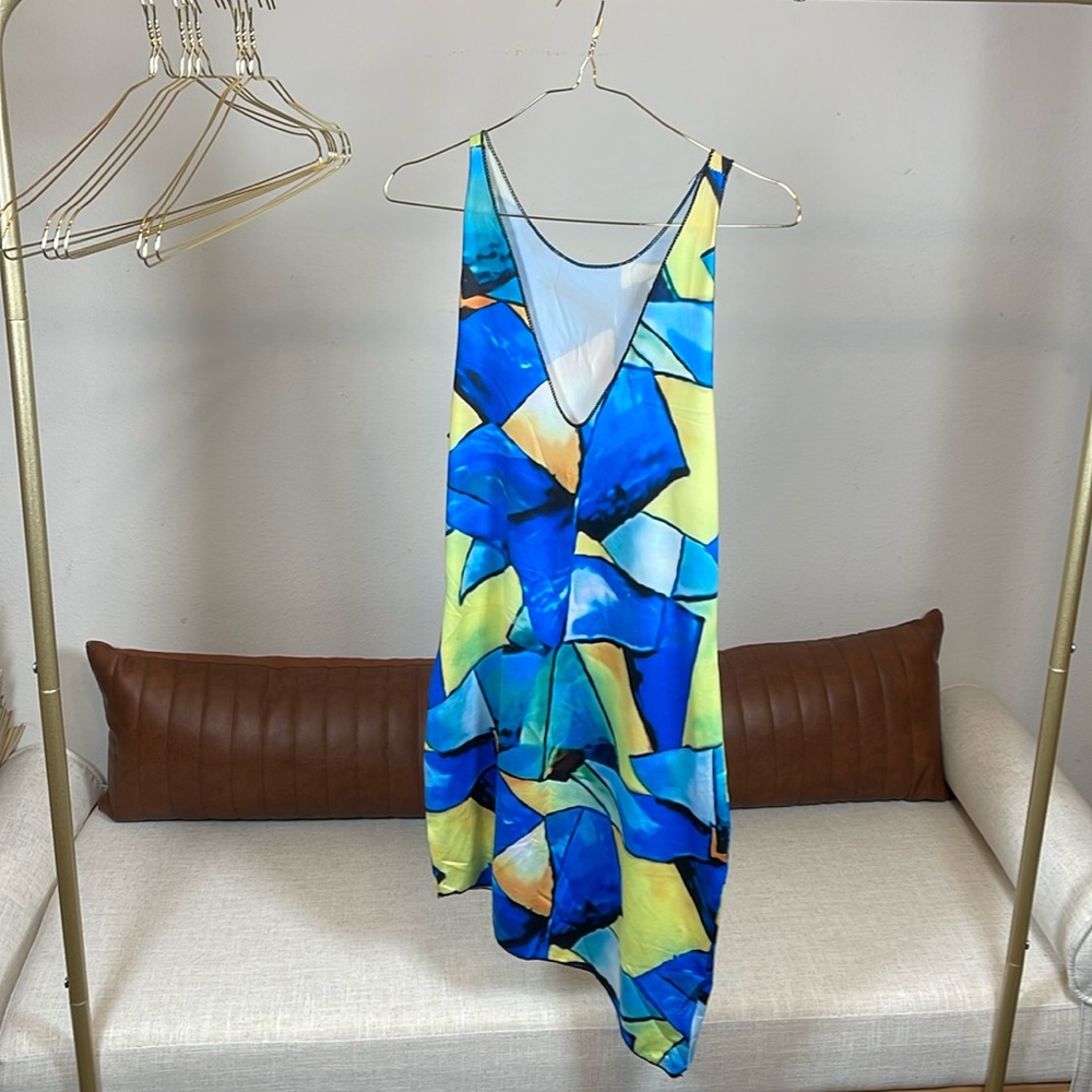 Asymmetric Geo Mini Dress